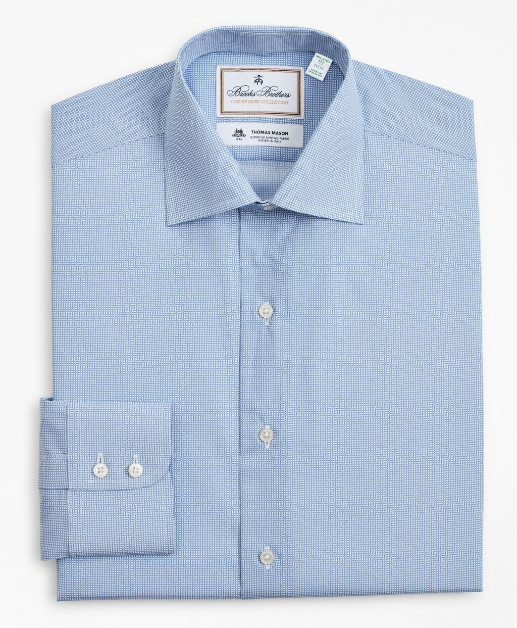 Brooks Brothers Men Luxury Collection Milano Slim-Fit Dress Shirt, Franklin Spread Collar Dot