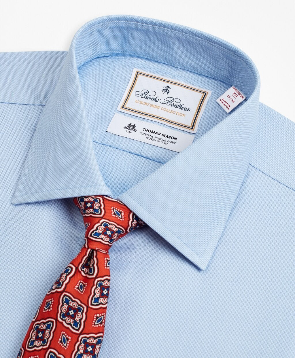 Brooks Brothers Men Luxury Collection Madison Classic-Fit Dress Shirt, Franklin Spread Collar Dobby