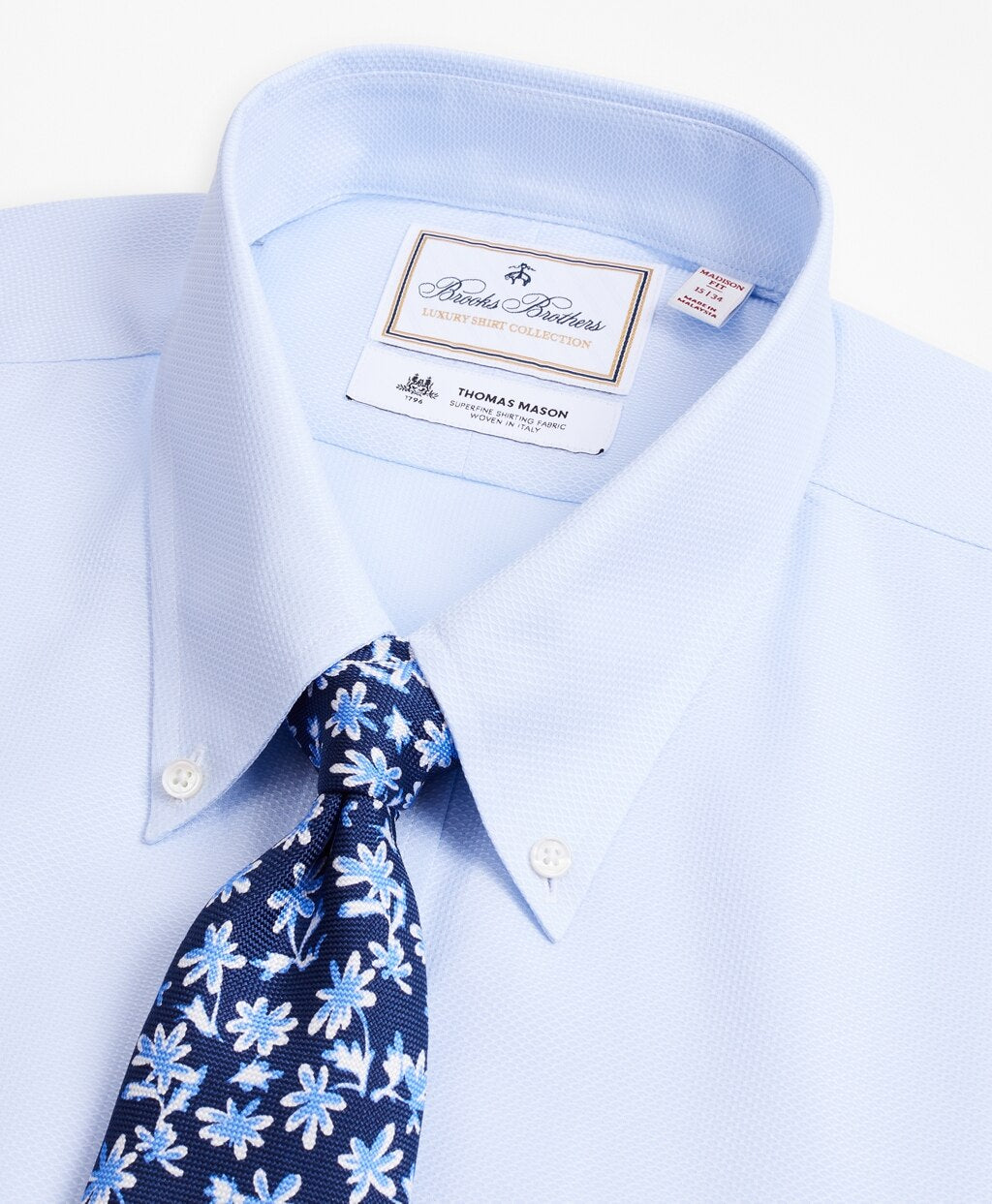 Brooks Brothers Men Luxury Collection Madison Classic-Fit Dress Shirt, Button-Down Collar Dobby Links
