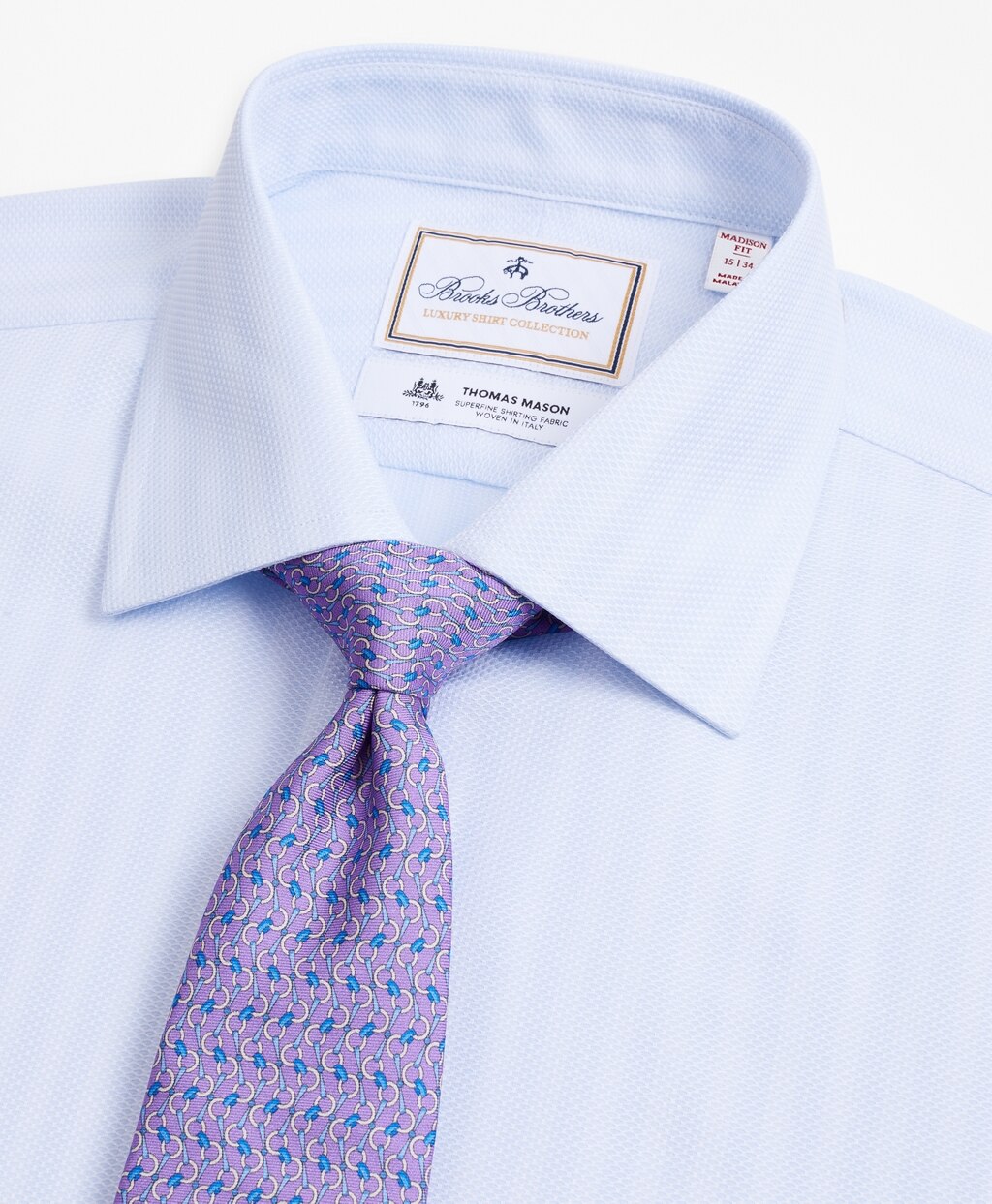 Brooks Brothers Men Luxury Collection Madison Classic-Fit Dress Shirt, Franklin Spread Collar Stripe