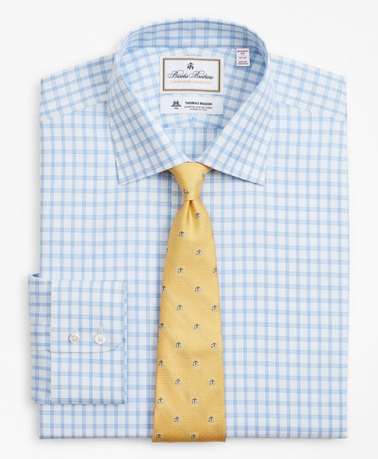 Brooks Brothers Men Luxury Collection Madison Classic-Fit Dress Shirt, Franklin Spread Collar Check