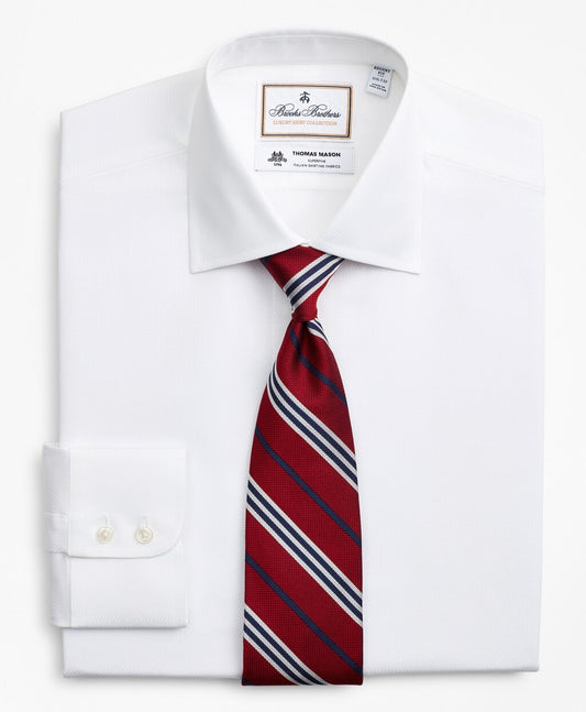 Brooks Brothers Men Luxury Collection Regent Fitted Dress Shirt, Franklin Spread Collar Fine Stripe
