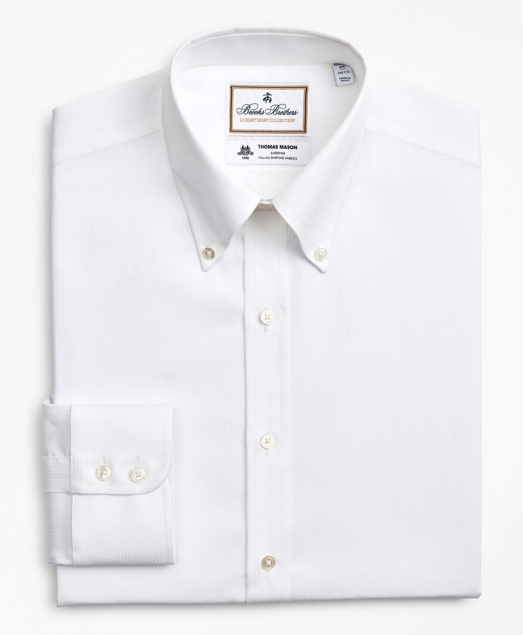 Brooks Brothers Men Luxury Collection Regent Fitted Dress Shirt, Button-Down Collar Self-Stripe