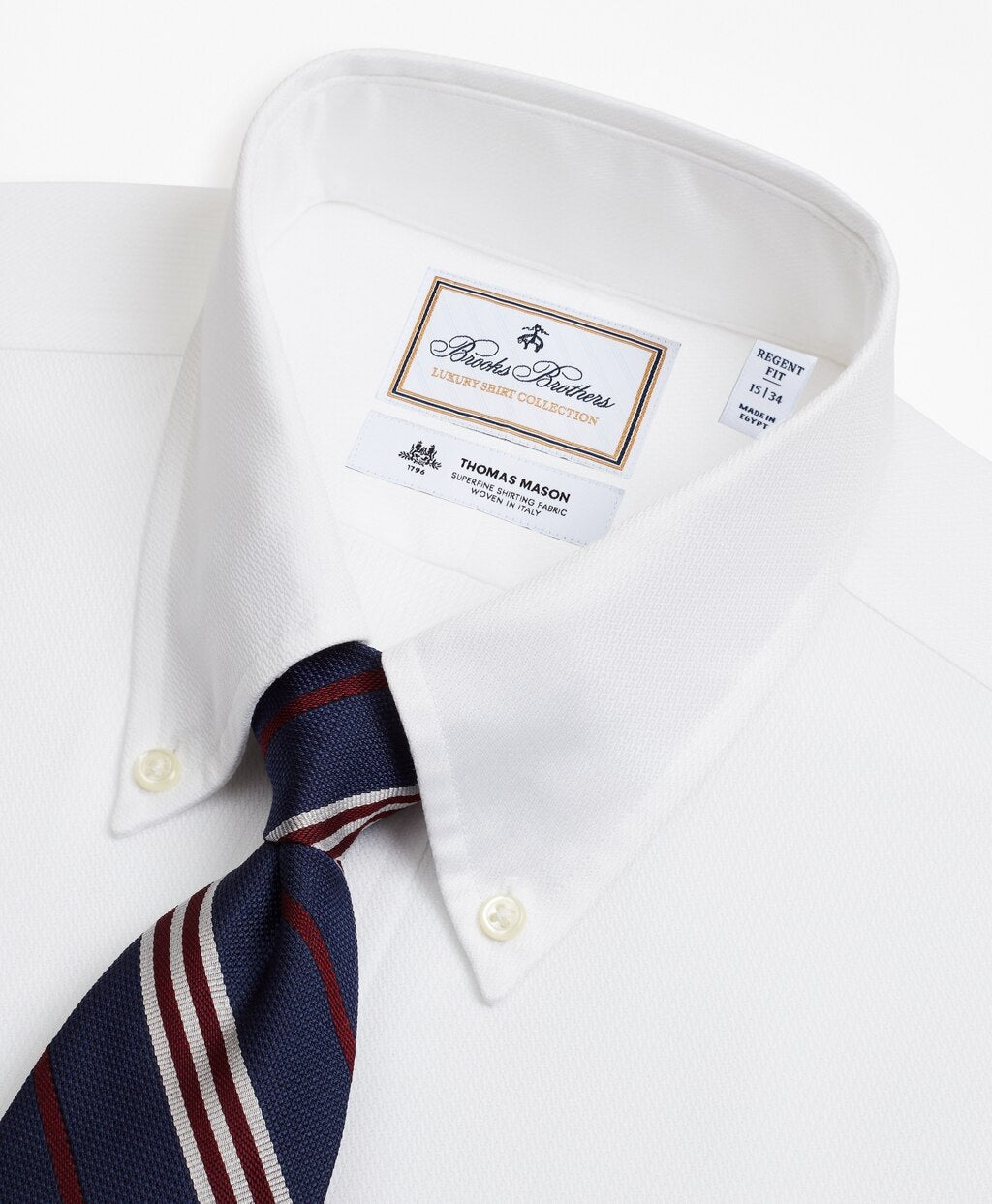 Brooks Brothers Men Luxury Collection Regent Fitted Dress Shirt, Button-Down Collar Textured