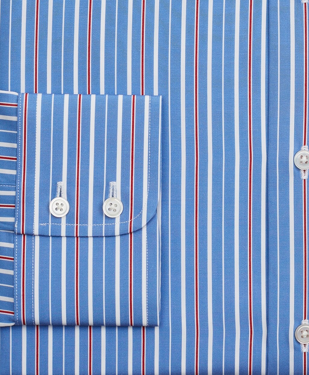 Brooks Brothers Men Luxury Collection Regent Fitted Dress Shirt, Franklin Spread Collar Multi-Stripe
