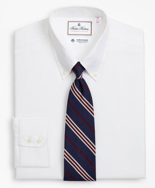 Brooks Brothers Men Luxury Collection Madison Classic-Fit Dress Shirt, Button-Down Collar Textured