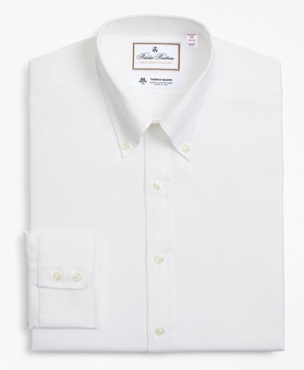 Brooks Brothers Men Luxury Collection Madison Classic-Fit Dress Shirt, Button-Down Collar Textured