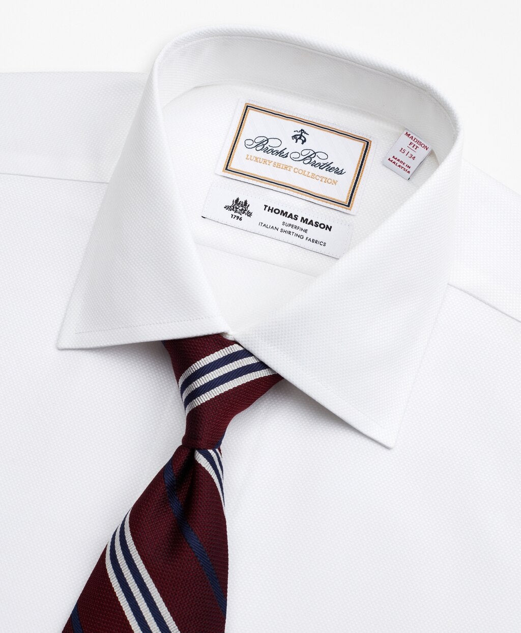 Brooks Brothers Men Luxury Collection Madison Classic-Fit Dress Shirt, Franklin Spread Collar Pique