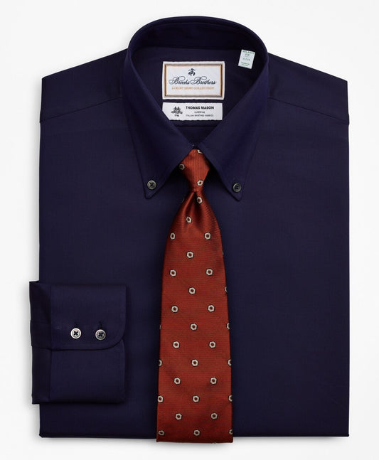 Brooks Brothers Men Luxury Collection Milano Slim-Fit Dress Shirt, Button-Down Collar Stripe