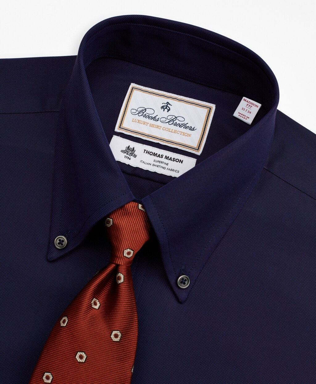 Brooks Brothers Men Luxury Collection Madison Classic-Fit Dress Shirt, Button-Down Collar Stripe