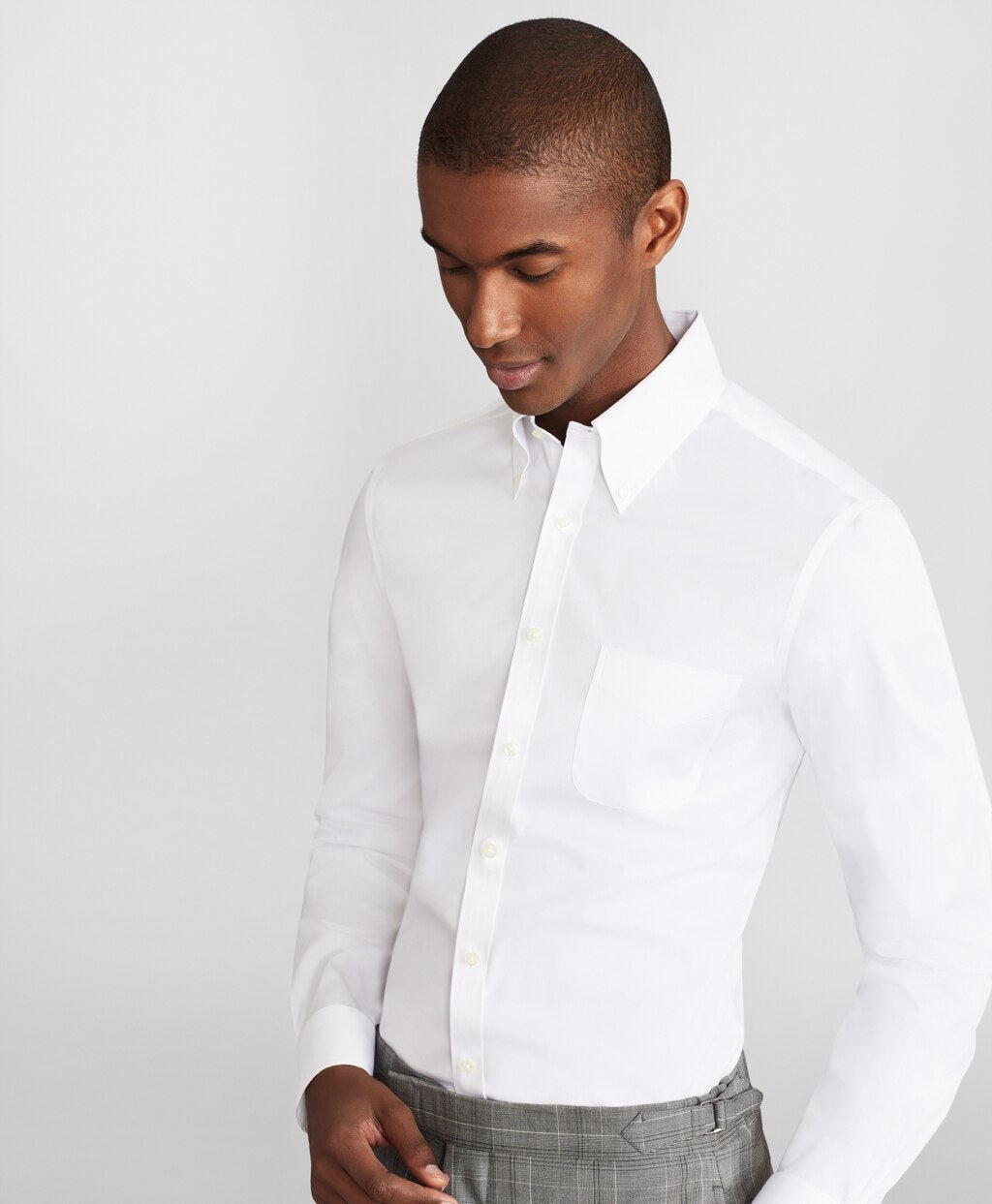 Brooks Brothers Men Soho Extra-Slim Fit Dress Shirt, Performance Non-Iron with COOLMAX®, Button-Down Collar Broadcloth