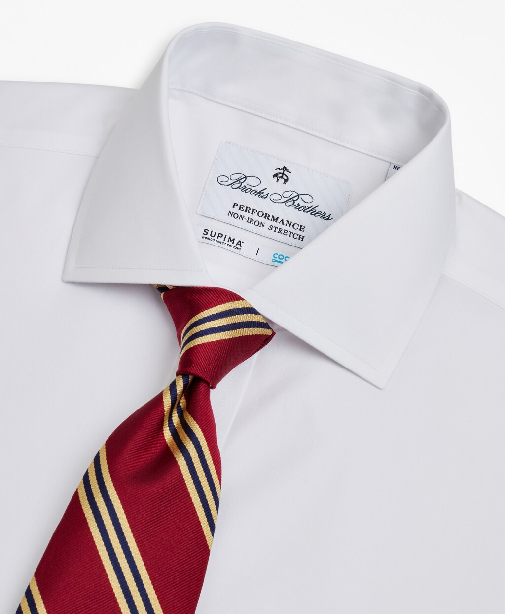 Brooks Brothers Men Regent Fitted Dress Shirt, Performance Non-Iron with COOLMAX®, English Spread Collar Broadcloth