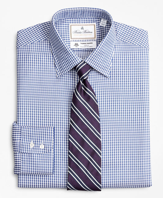 Brooks Brothers Men Luxury Collection Regent Fitted Dress Shirt, Franklin Spread Collar Gingham