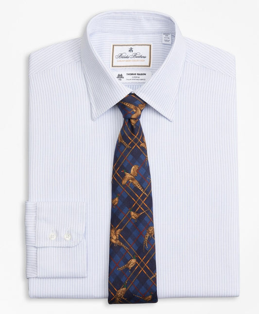 Brooks Brothers Men Luxury Collection Regent Fitted Dress Shirt, Franklin Spread Collar Textured Stripe