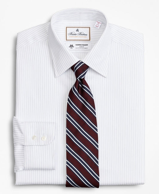 Brooks Brothers Men Luxury Collection Madison Classic-Fit Dress Shirt, Franklin Spread Collar Fine Stripe