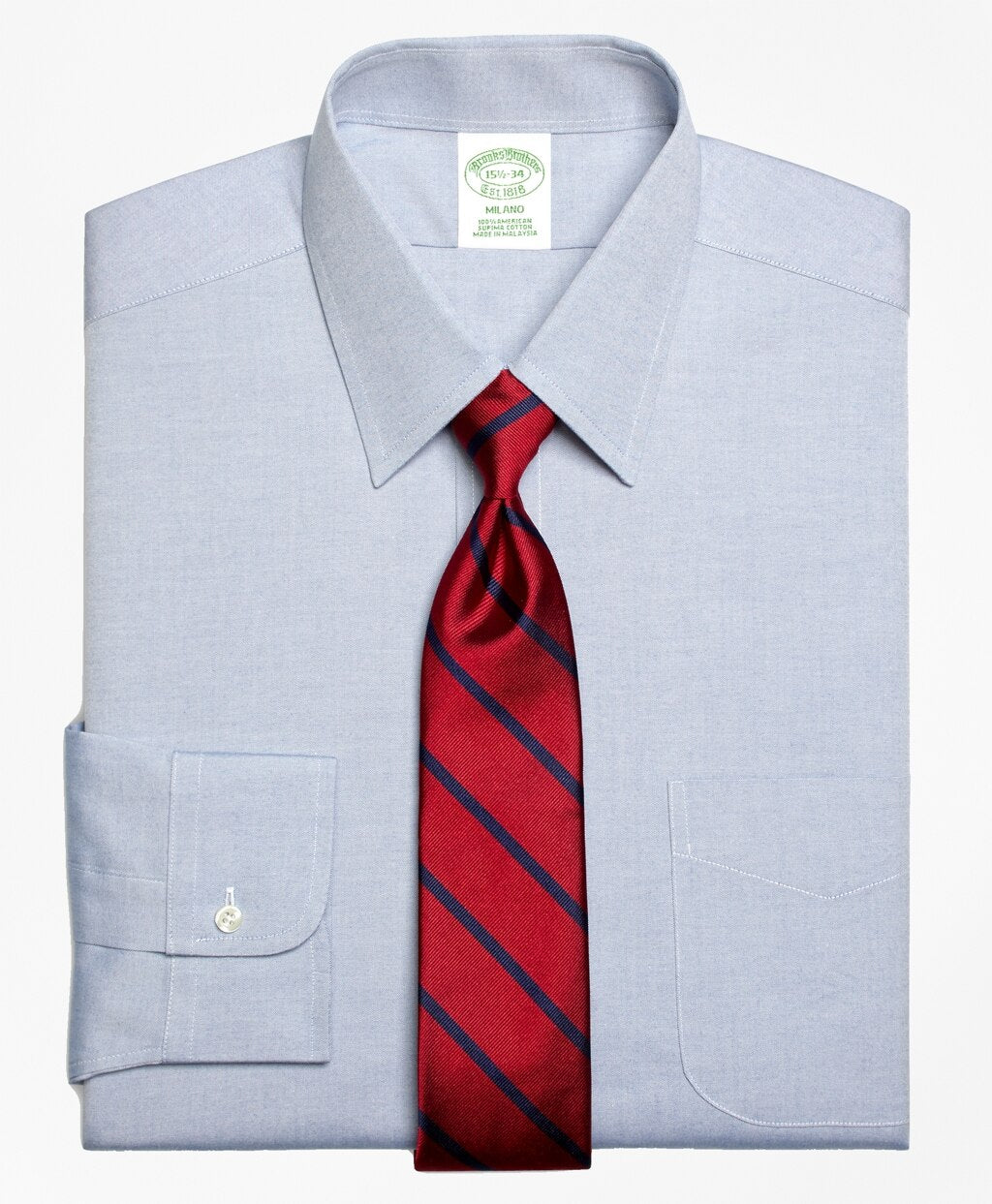 Brooks Brothers Men Milano Slim-Fit Dress Shirt, Forward Point Collar