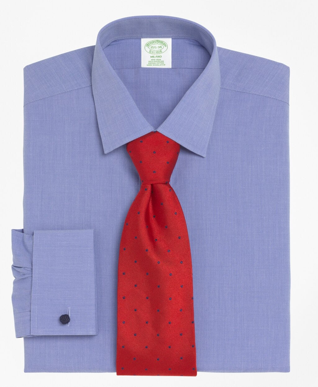 Brooks Brothers Men Milano Slim-Fit Dress Shirt, Non-Iron Spread Collar French Cuff