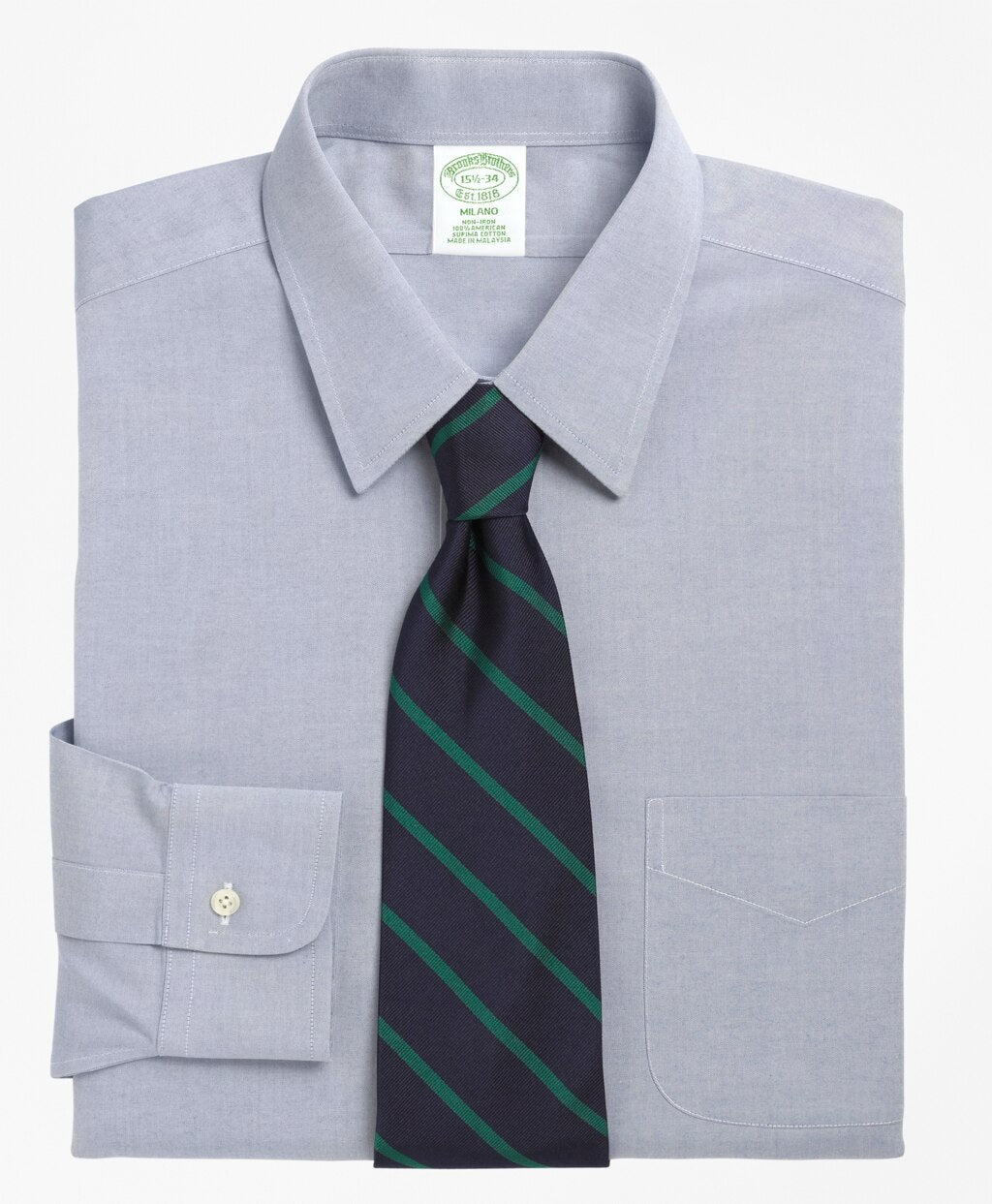 Brooks Brothers Men Milano Slim-Fit Dress Shirt, Non-Iron Point Collar
