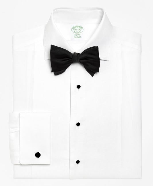Brooks Brothers Men Milano Fit Bib-Front Spread Collar Tuxedo Shirt