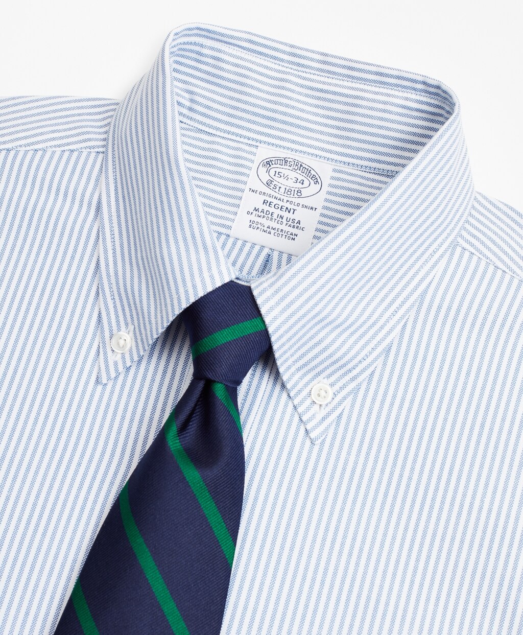 Brooks Brothers Men Original Polo® Button-Down Oxford Regent Fitted Dress Shirt, Stripe