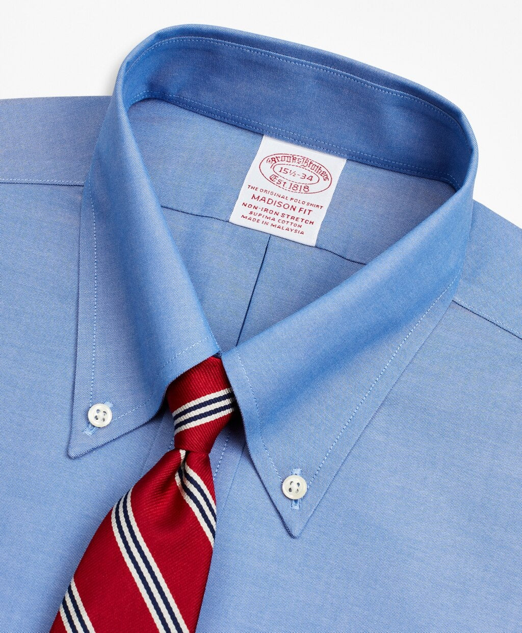 Brooks Brothers Men Stretch Madison Classic-Fit Dress Shirt, Non-Iron Pinpoint Button-Down Collar