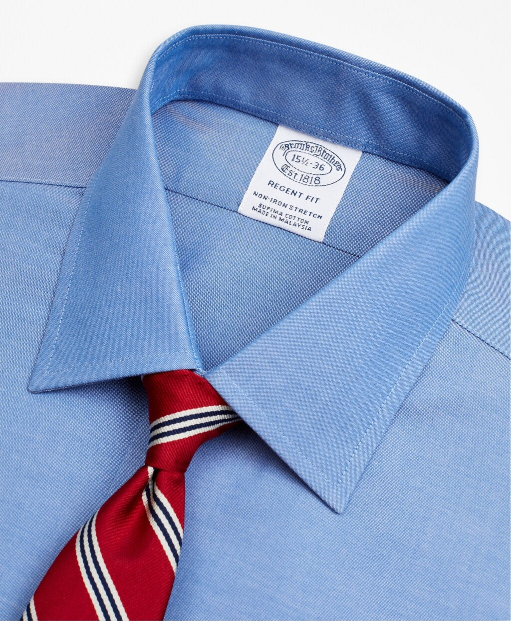 Brooks Brothers Men Stretch Regent Fitted Dress Shirt, Non-Iron Pinpoint Ainsley Collar French Cuff Pinpoint