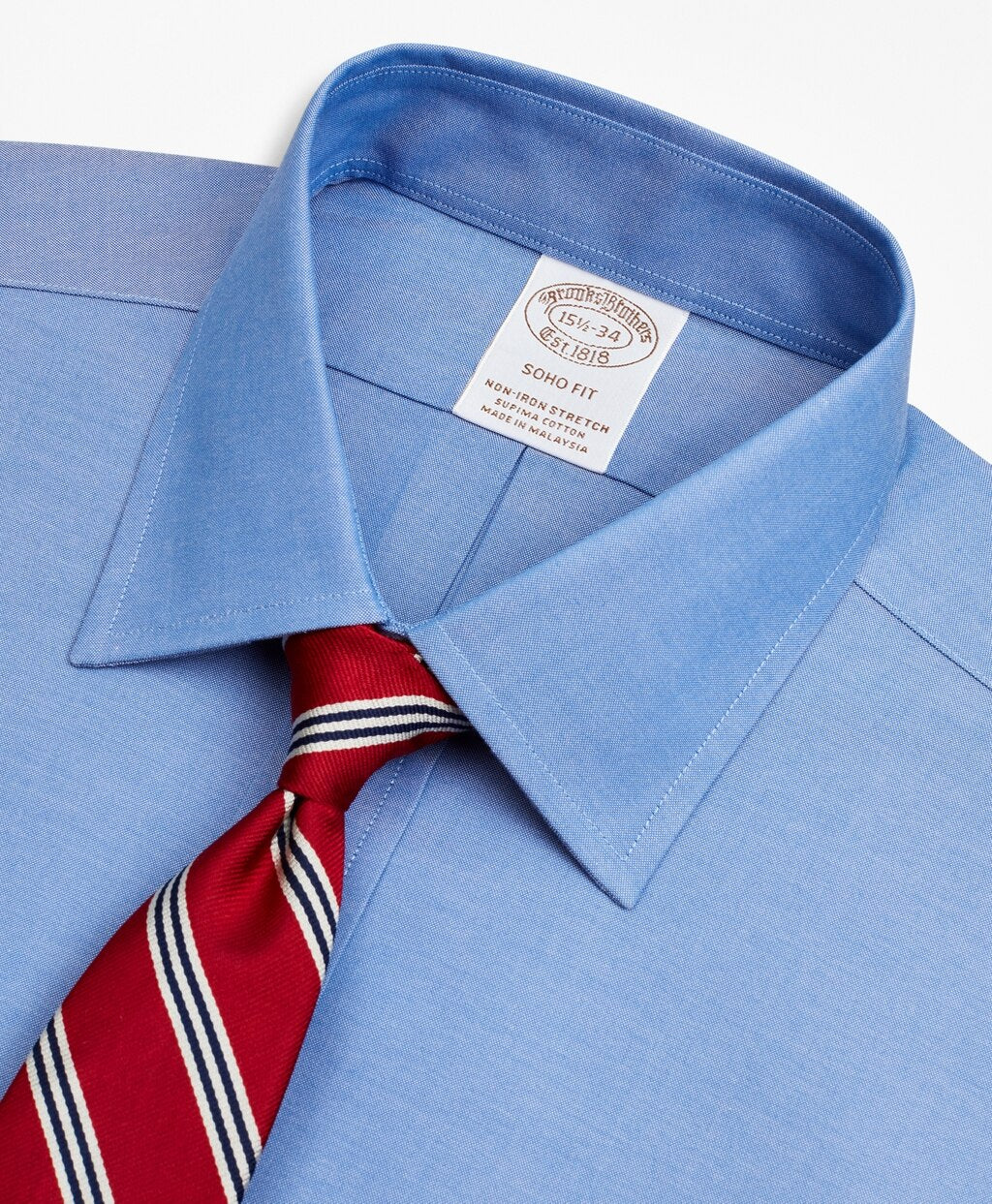 Brooks Brothers Men Stretch Soho Extra-Slim-Fit Dress Shirt, Non-Iron Pinpoint Ainsley Collar