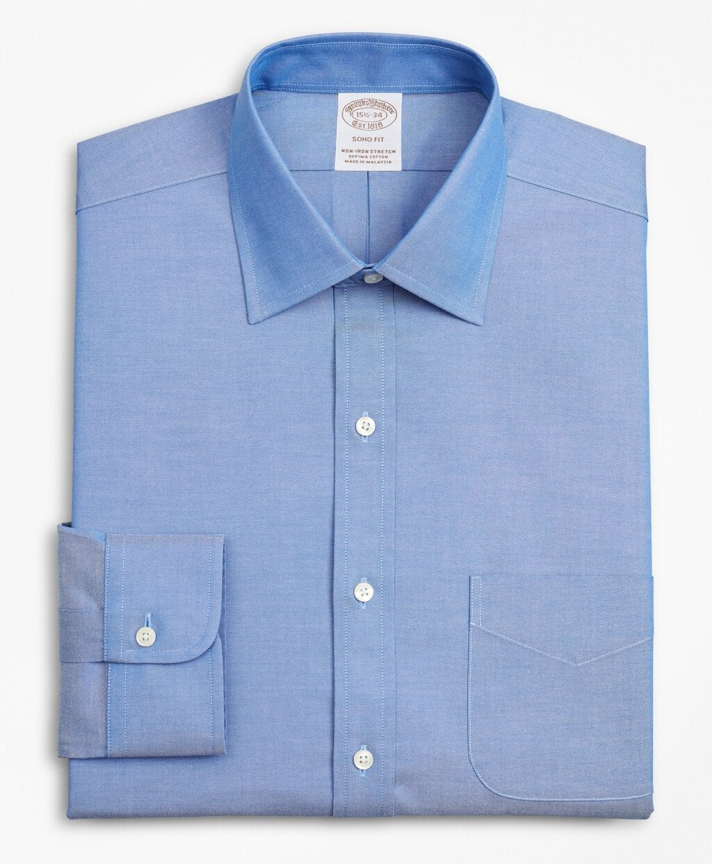 Brooks Brothers Men Stretch Soho Extra-Slim-Fit Dress Shirt, Non-Iron Pinpoint Ainsley Collar