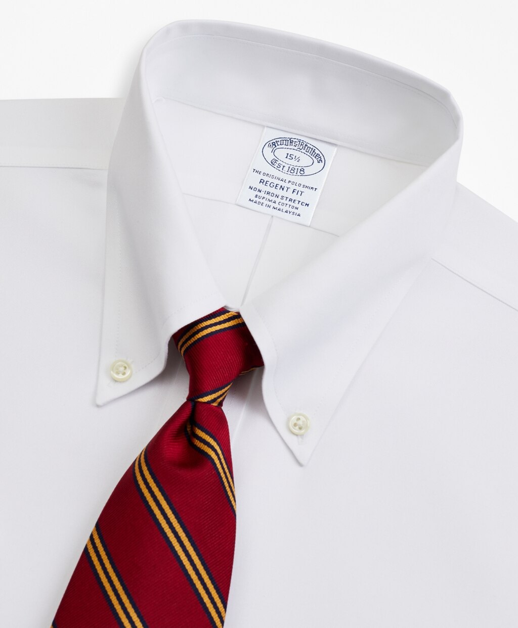 Brooks Brothers Men Stretch Regent Fitted Dress Shirt, Non-Iron Pinpoint Short-Sleeve