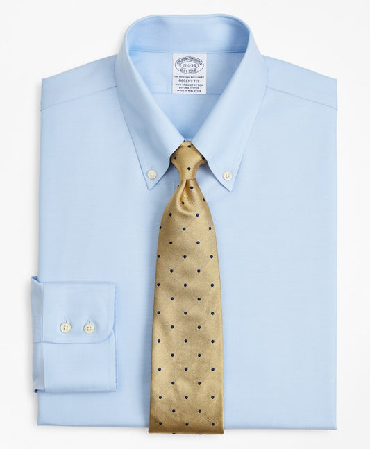 Brooks Brothers Men Stretch Regent Fitted Dress Shirt, Non-Iron Twill Button-Down Collar