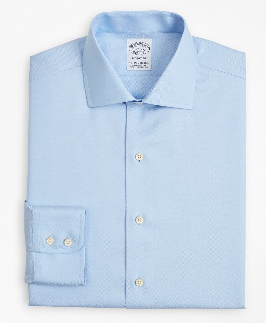 Brooks Brothers Men Stretch Regent Fitted Dress Shirt, Non-Iron Twill English Collar