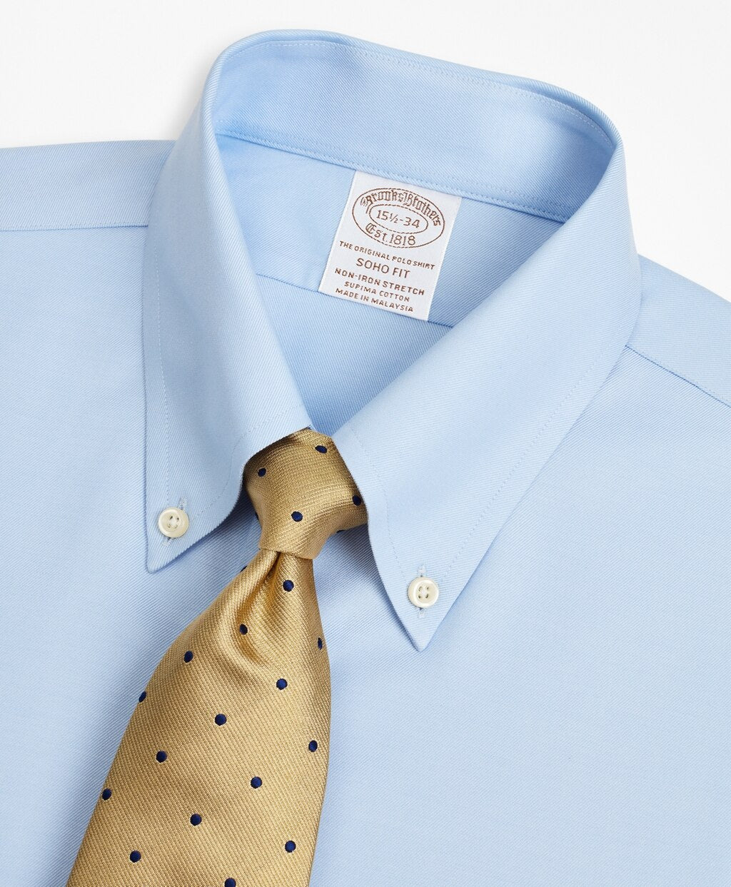 Brooks Brothers Men Stretch Soho Extra-Slim-Fit Dress Shirt, Non-Iron Twill Button-Down Collar