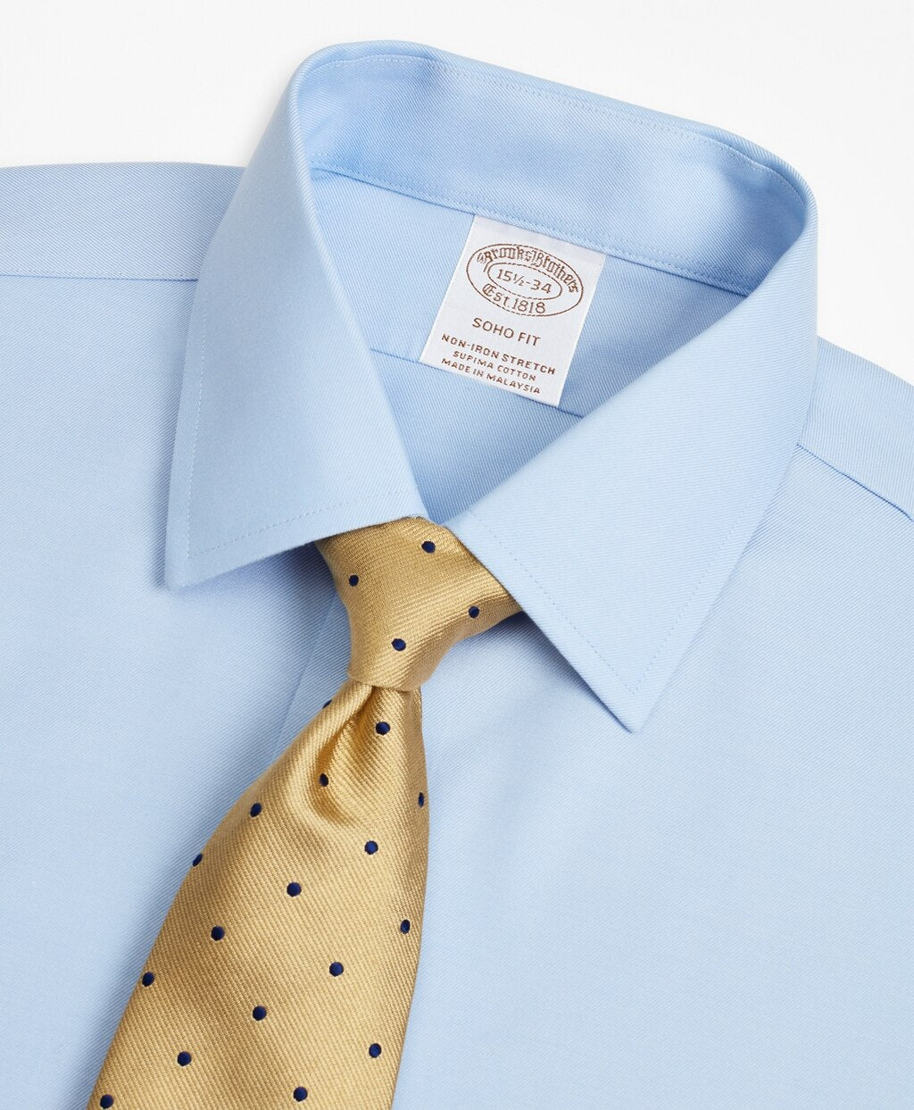Brooks Brothers Men Stretch Soho Extra-Slim-Fit Dress Shirt, Non-Iron Twill Ainsley Collar