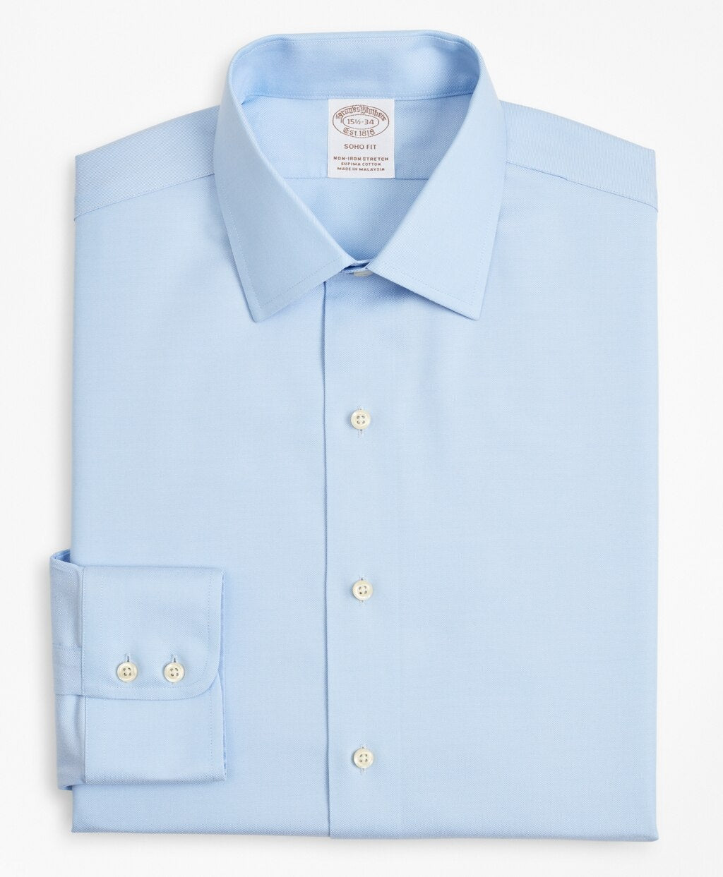 Brooks Brothers Men Stretch Soho Extra-Slim-Fit Dress Shirt, Non-Iron Twill Ainsley Collar