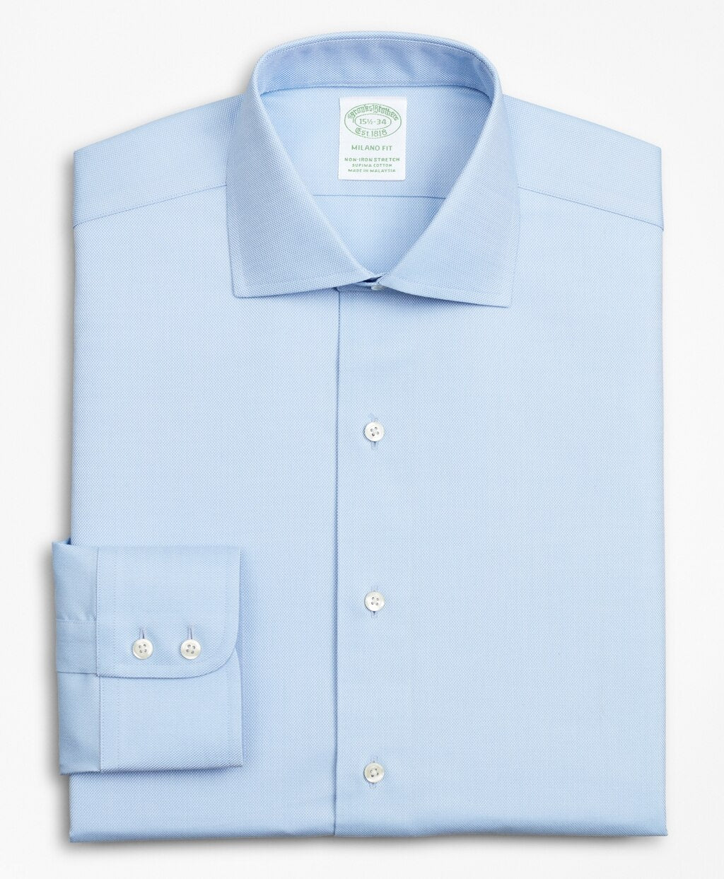 Brooks Brothers Men Stretch Milano Slim-Fit Dress Shirt, Non-Iron Royal Oxford English Collar