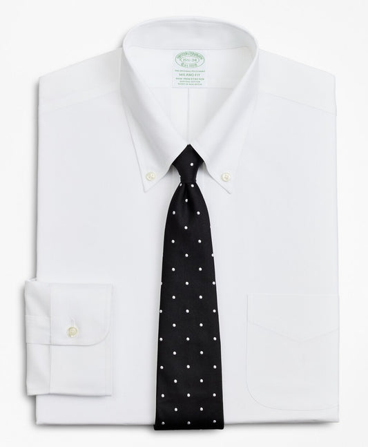 Brooks Brothers Men Stretch Milano Slim-Fit Dress Shirt, Non-Iron Poplin Button-Down Collar