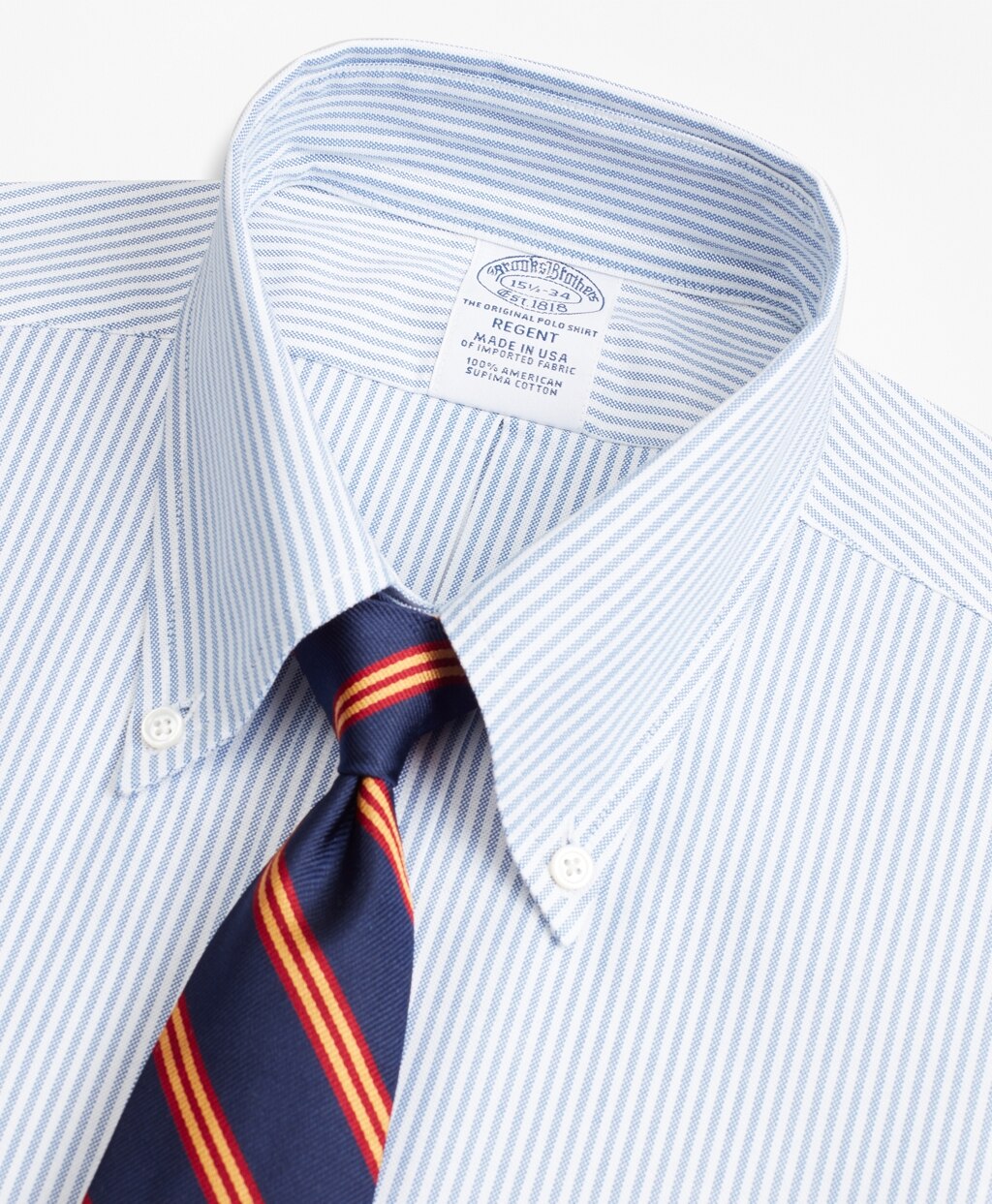 Brooks Brothers Men Original Polo® Button-Down Oxford Regent Fitted Dress Shirt, Bengal Stripe