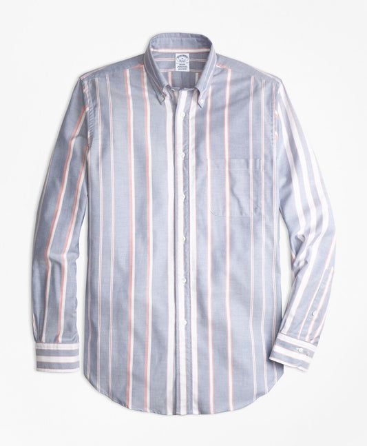 Brooks Brothers Men Regent Fit Oxford Bold Stripe Sport Shirt