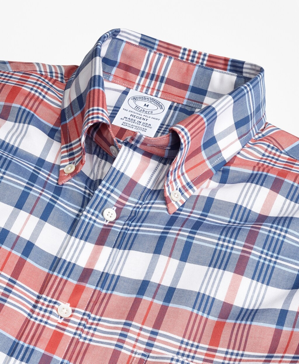 Brooks Brothers Men Regent Fit Oxford Madras Plaid Sport Shirt