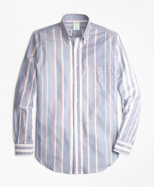 Brooks Brothers Men Milano Fit Oxford Bold Stripe Sport Shirt