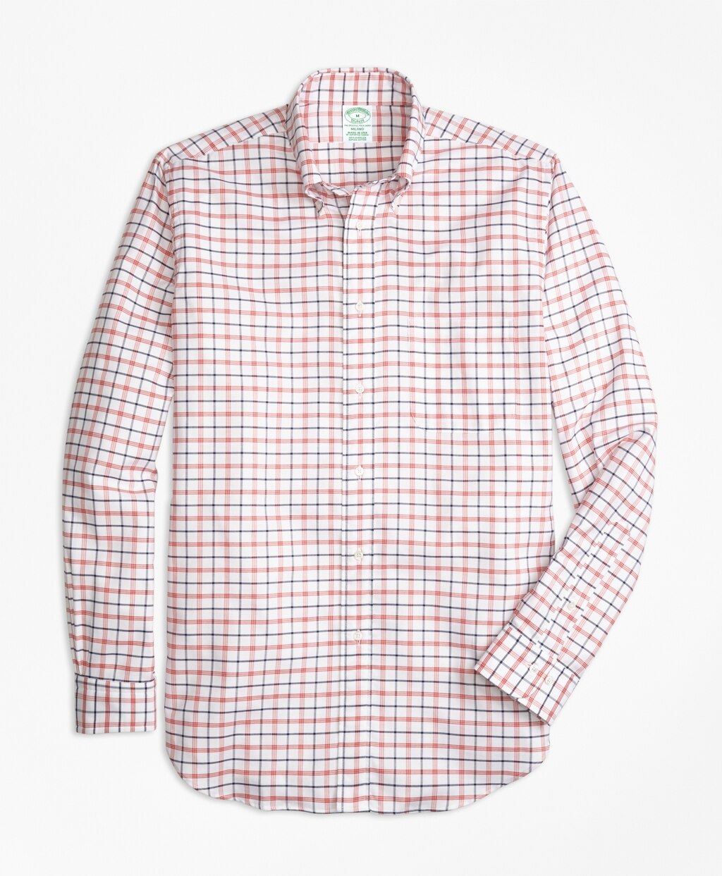 Brooks Brothers Men Milano Fit Oxford  Large Check Sport Shirt