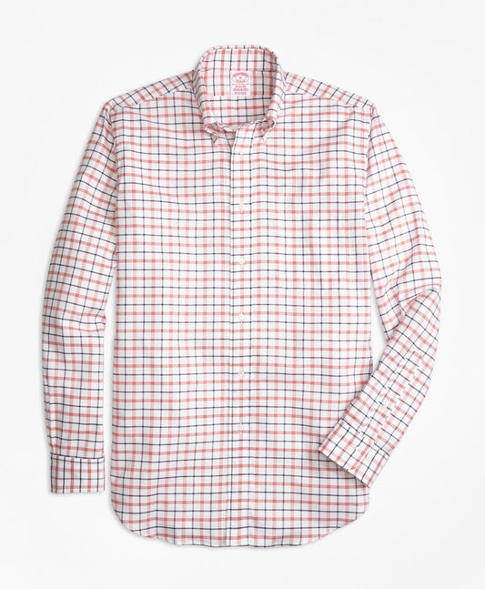 Brooks Brothers Men Madison Fit Oxford  Large Check Sport Shirt