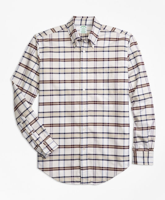 Brooks Brothers Men Milano Fit Oxford Tartan Sport Shirt