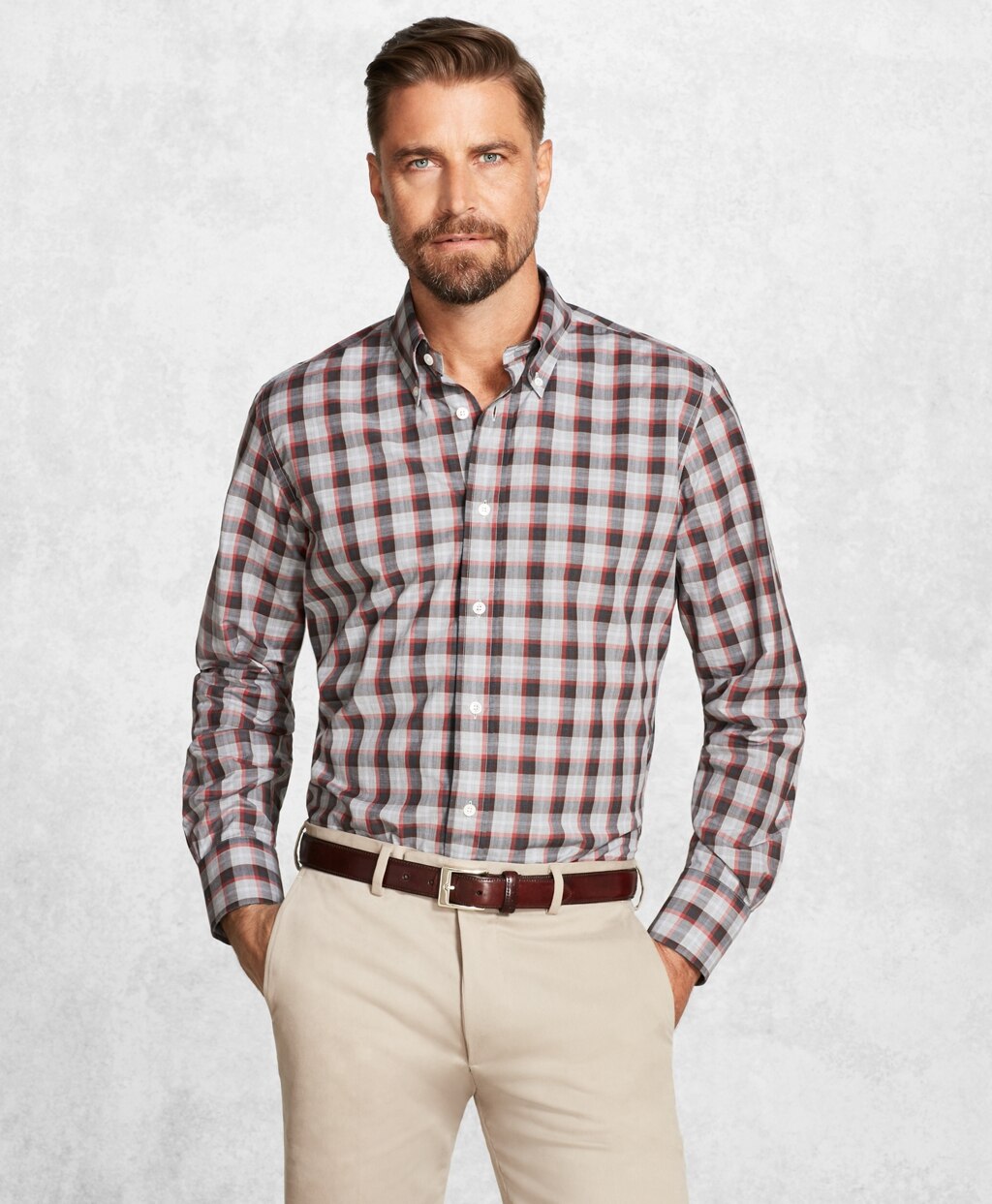 Brooks Brothers Men Golden Fleece® Regent Fit Multi-Plaid Flannel Sport Shirt