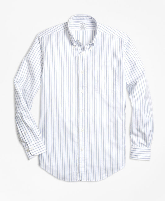 Brooks Brothers Men Regent Fit Oxford Small Stripe Sport Shirt