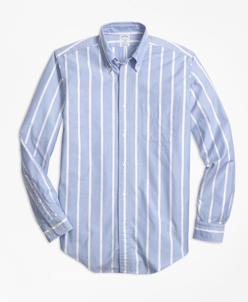 Brooks Brothers Men Regent Fit Oxford Wide Stripe Sport Shirt