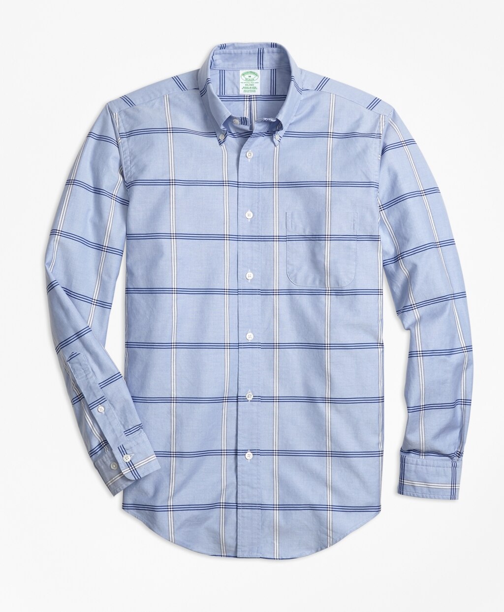 Brooks Brothers Men Milano Fit Oxford BB#1 Windowpane Sport Shirt