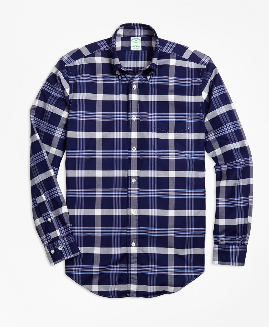 Brooks Brothers Men Milano Fit Oxford BB#10 Plaid Sport Shirt