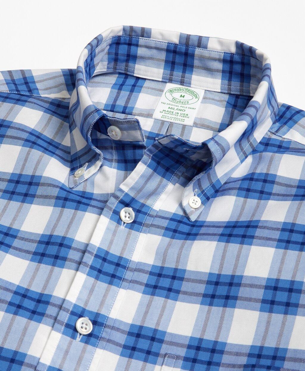Brooks Brothers Men Milano Fit Oxford Plaid Sport Shirt