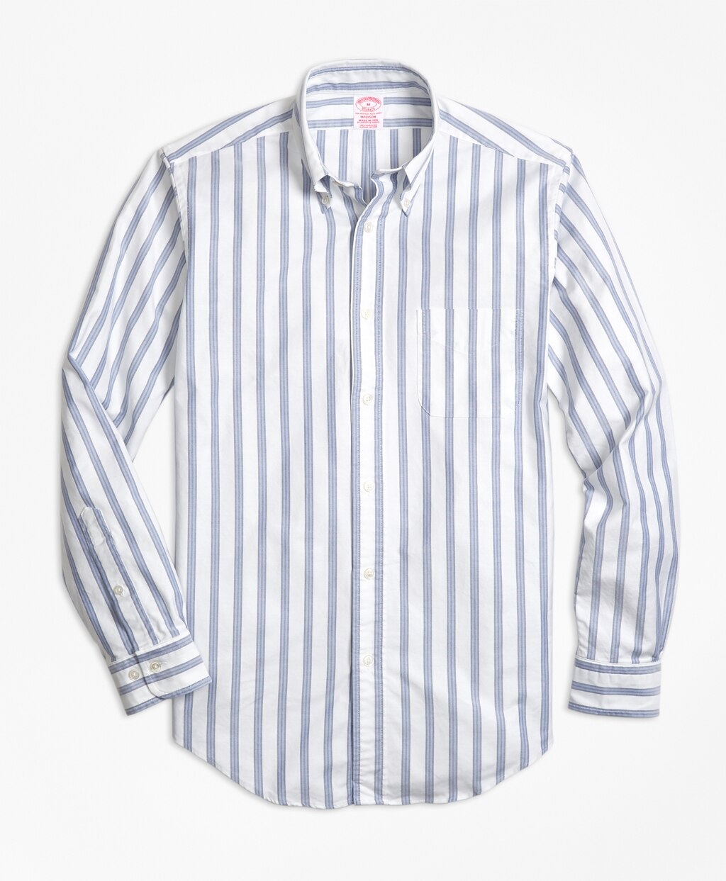 Brooks Brothers Men Madison Fit Oxford BB#1 Stripe Sport Shirt